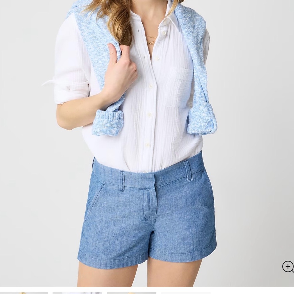 J Crew Factory Light Blue Chambray Shorts - Summer Staple